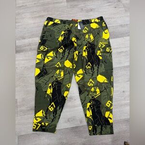 POLO Ralph Lauren Jogger Pants Big Pony Camo Green Black Yellow Men Size 6XB